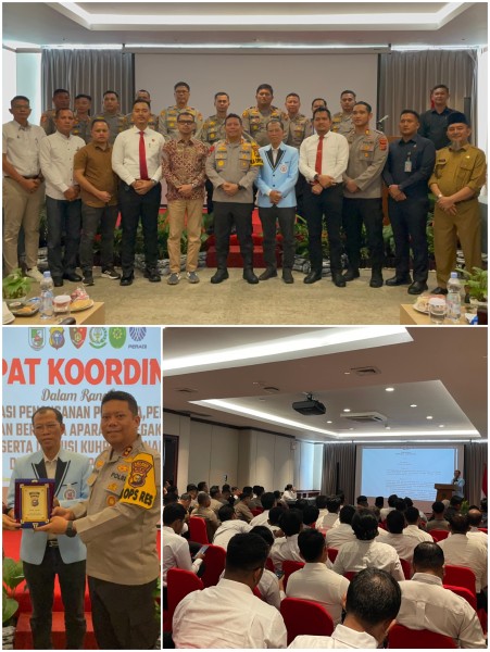 Polres Pelalawan Gelar Koordinasi Penanganan Perkara dan Diskusi KUHP Nasional Bersama Aparat Penegak Hukum