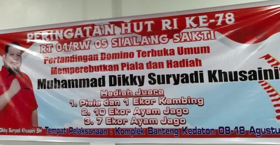 Meriahkan HUT RI ke 78, Dikky Suryadi Khusaini Gelar Turnamen Domino Gratis
