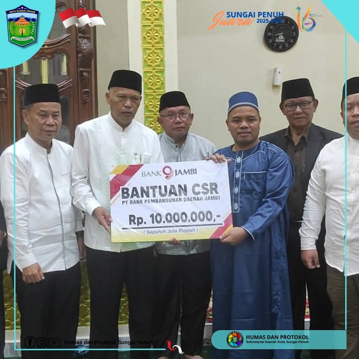 Gelar Safari Ramadhan di Masjid Koto Tuo Raudhatulsa'dah, Wawako Berikan Bantuan CSR Dari Bank Jambi
