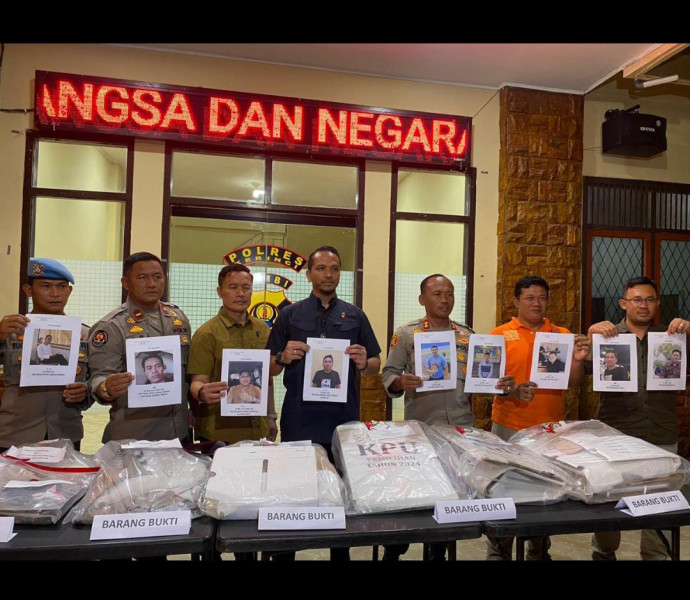 Polisi Rilis 9 Pelaku Tersangka Perusakan TPS di Pilwako Sungai Penuh: ini Identitasnya