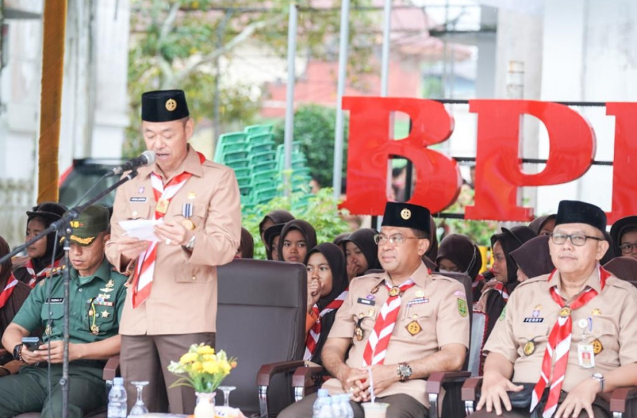 Hari Pramuka Ke-62, Bupati Rohil Sampaikan Teks Ketua Kwartir Nasional