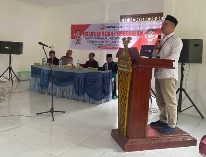 PKD se Kecamatan Pangkalan Lesung Dilantik, Ini Pesan Komisioner Bawaslu Pelalawan Kamal Ruzzaman