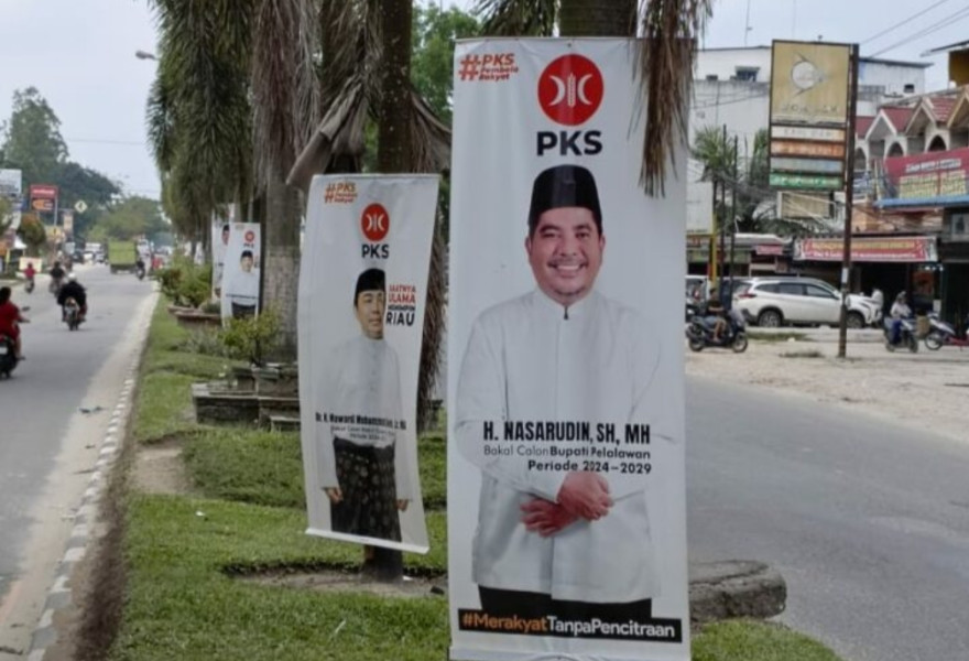 Pelestarian Lingkungan Terancam, Mahasiswa Pelalawan Kecam Banner Kampanye di Pepohonan