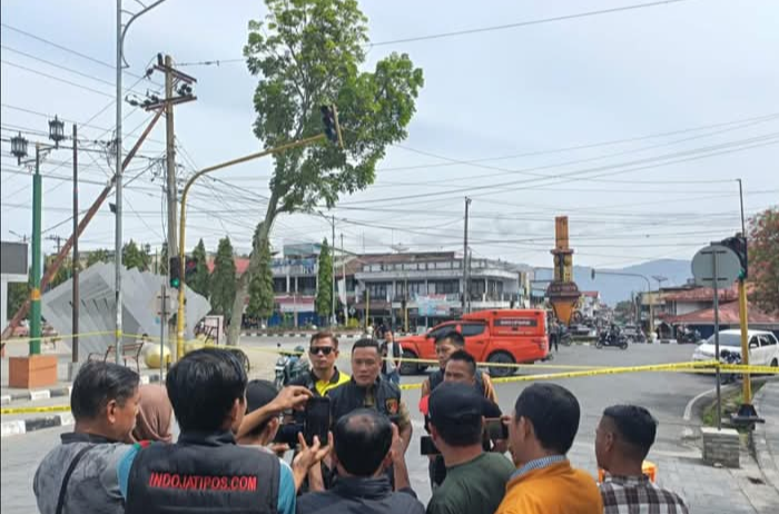 Pasca Adanya Pembongkaran Portal di Jalan Protokol, Polres Kerinci Lakukan Olah TKP