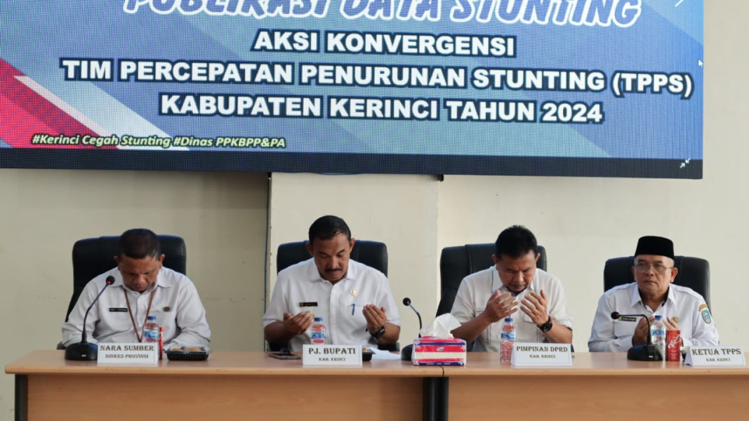 Buka Rakor Publikasi Data Stunting Kabupaten Kerinci, Pj. Bupati Asraf Apresiasi Kerja Keras Tim Yang Terlibat