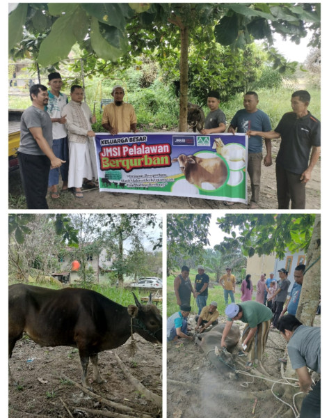 Idul Adha 2024, Keluarga Besar JMSI Pelalawan Potong Satu Ekor Sapi Kurban