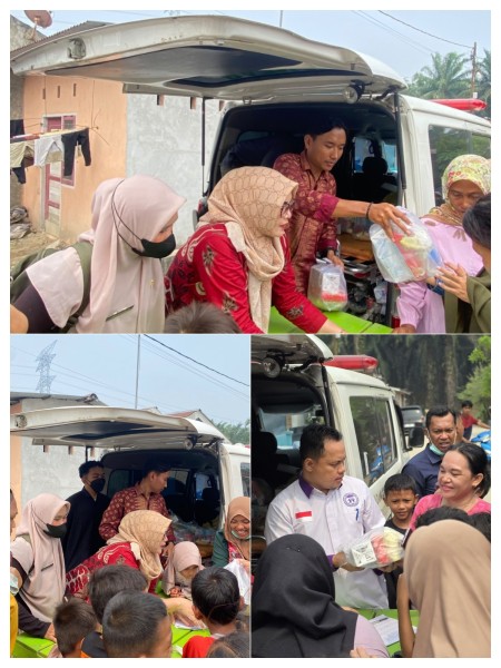 Kabut Asap Belum Hilang, Baznas Pelalawan Bagikan 100 Paket Gizi untuk Anak