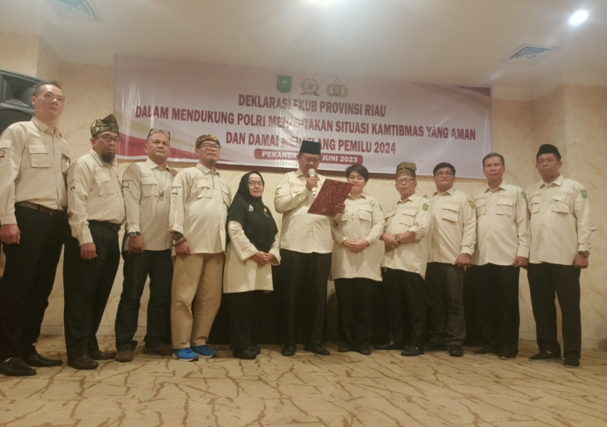 Dukung Polri Ciptakan Pemilu Damai, FKUB Riau Deklarasi Lintas Agama