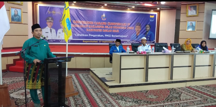 Buka Konfercab IV Rohil, Staf Ahli Hukum Setda,  Harapkan PMII Berkontribusi Kemajuan Daerah