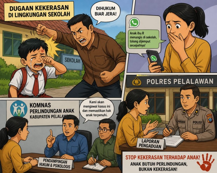 Diduga Dianiaya di Lingkungan Sekolah,  Orang Tua Lapor Polisi dan Minta Pendampingan Komnas PA Pelalawan