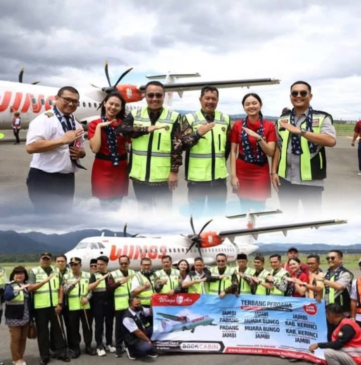 Penerbangan Pesawat Maskapai Wings Air Rute Kerinci Bungo Dan Jambi Berjalan Sukses