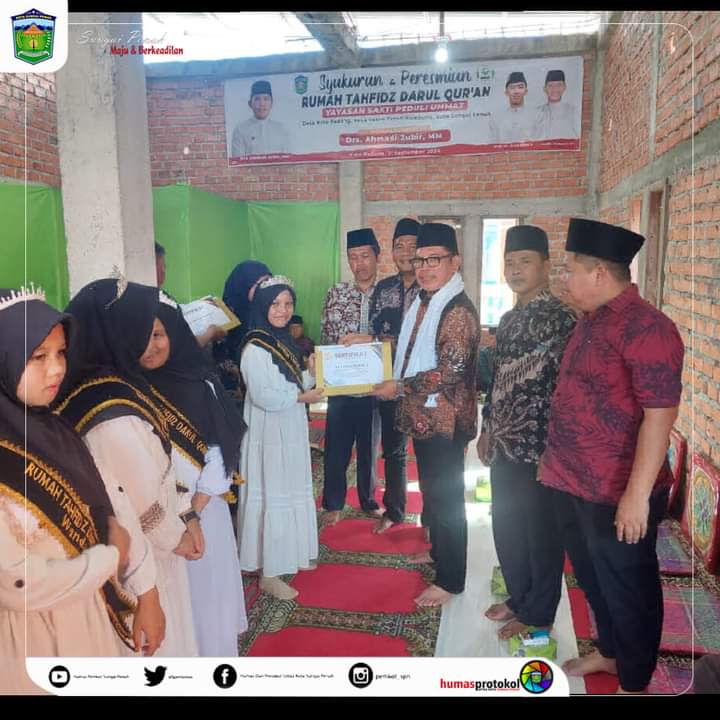 Wako Ahmadi Resmikan Rumah Tahfiz Darul Qur'an Desa Koto Padang