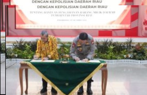 Terkait Pengamanan Aset Daerah, Pemprov Riau dan Polda Riau Teken Kesepakatan