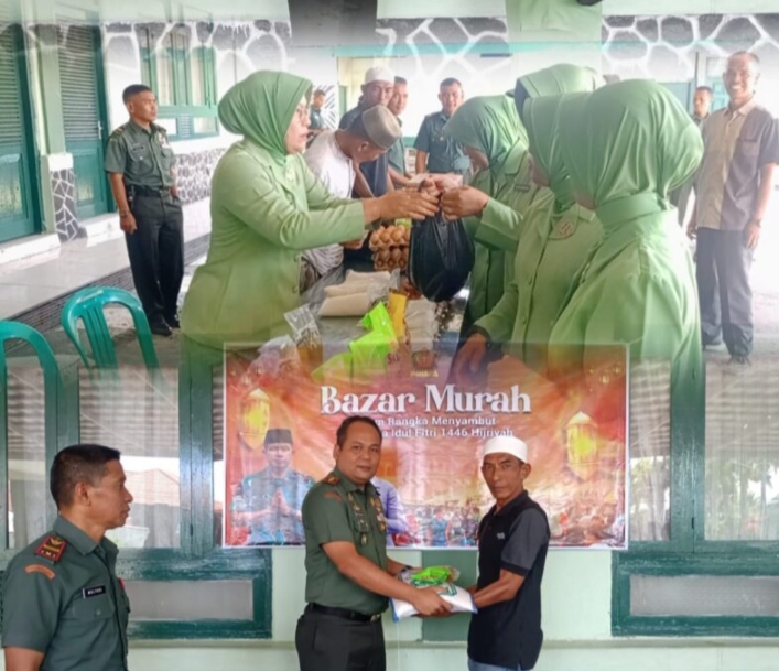 Kodim 0417/Kerinci Adakan Pasar Murah Dalam Rangka Menyabut Hari Raya Idul Fitri 1 Syawal 1446 H