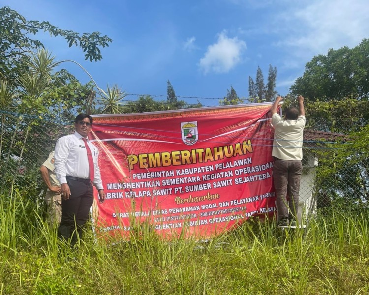 Pemkab Pelalawan Hentikan Sementara Operasional PKS PT.  SSS