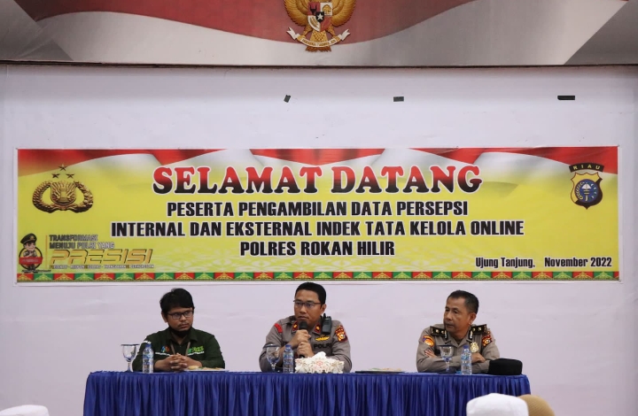 Data Persepsi Internal & Eksternal Indek Tata Kelola Online , Ini penjelasan Waka Polres Rohil