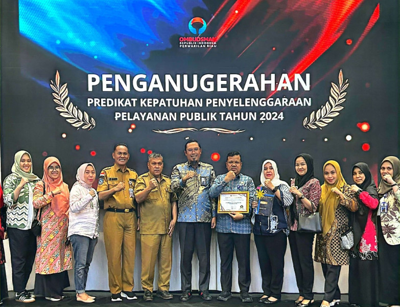 Pelalawan Raih Penghargaan  Ombudsman RI, Kepatuhan Penyelenggaraan Pelayanan Publik 2024