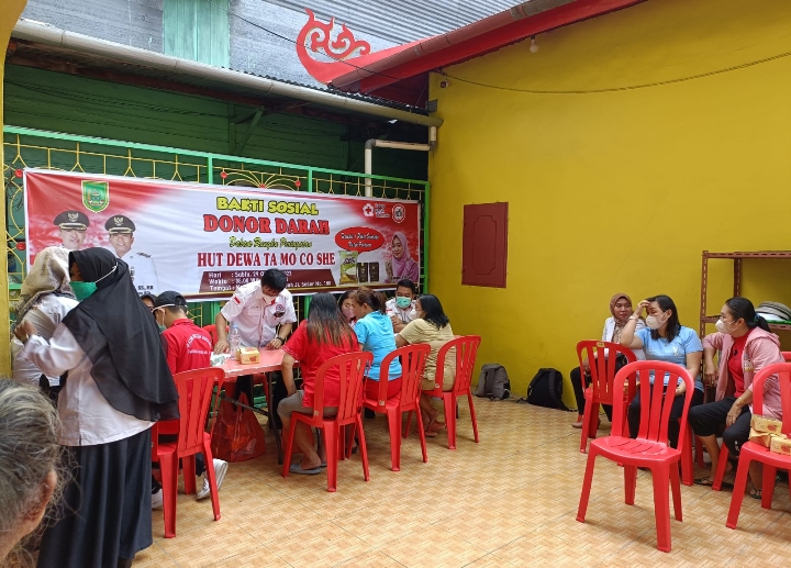 Jemput Bola PMI & Pengurus Klenteng Po San Thua Bagansiapiapi galang Stok Kantong Darah