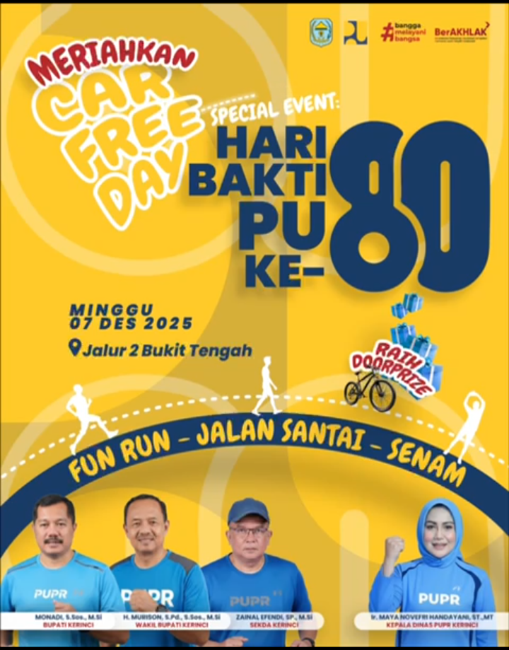 PUPR Kerinci Gelar CFD dan Jalan Sehat Rayakan Hari Bakti PU ke-80